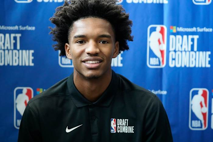 Chicago Bulls F Julian Phillips during the NBA Draft Combine in Chicago, Illinois, on May 17, 2023. (Photo by David Banks of USA Today Sports)
